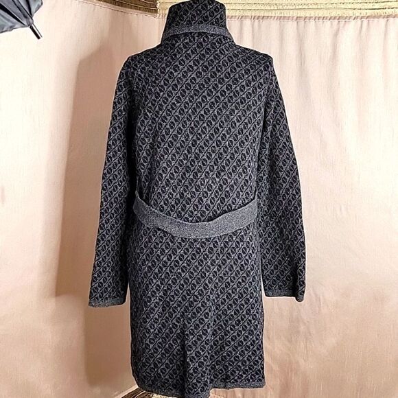 CHIARAMENTE Wool Abstract Black and Gray Sweater Cardigan Small - Picture 6 of 7